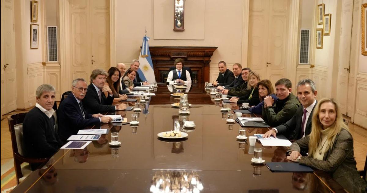 El gabinete de Milei a pleno se reunió