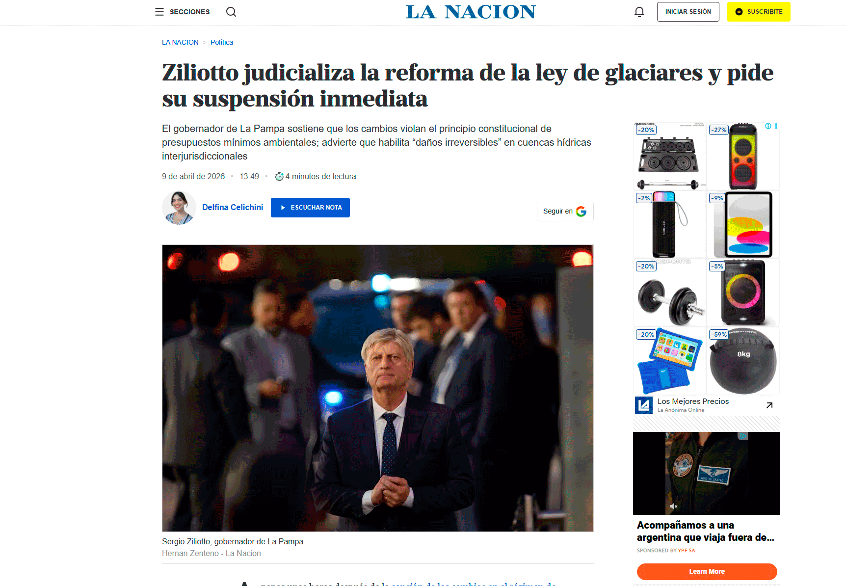 Los medios nacionales se hicieron eco del planteo de Ziliotto