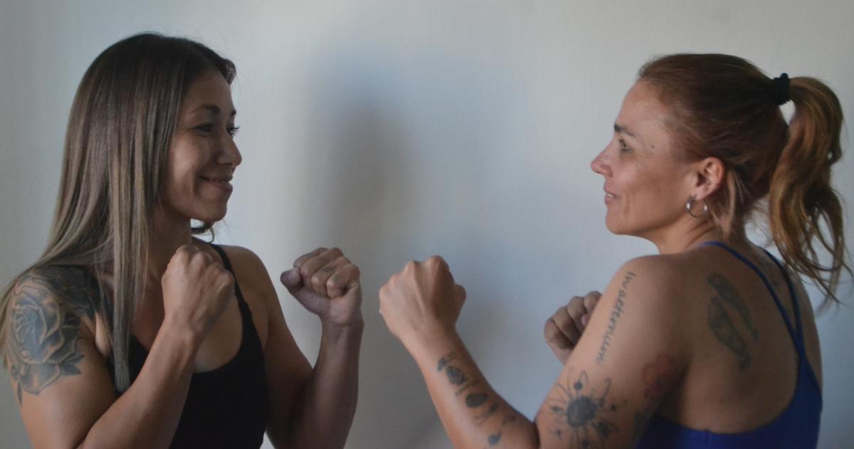 Yancaqueo y Orecchia después de superar exitosamente el pesaje oficial