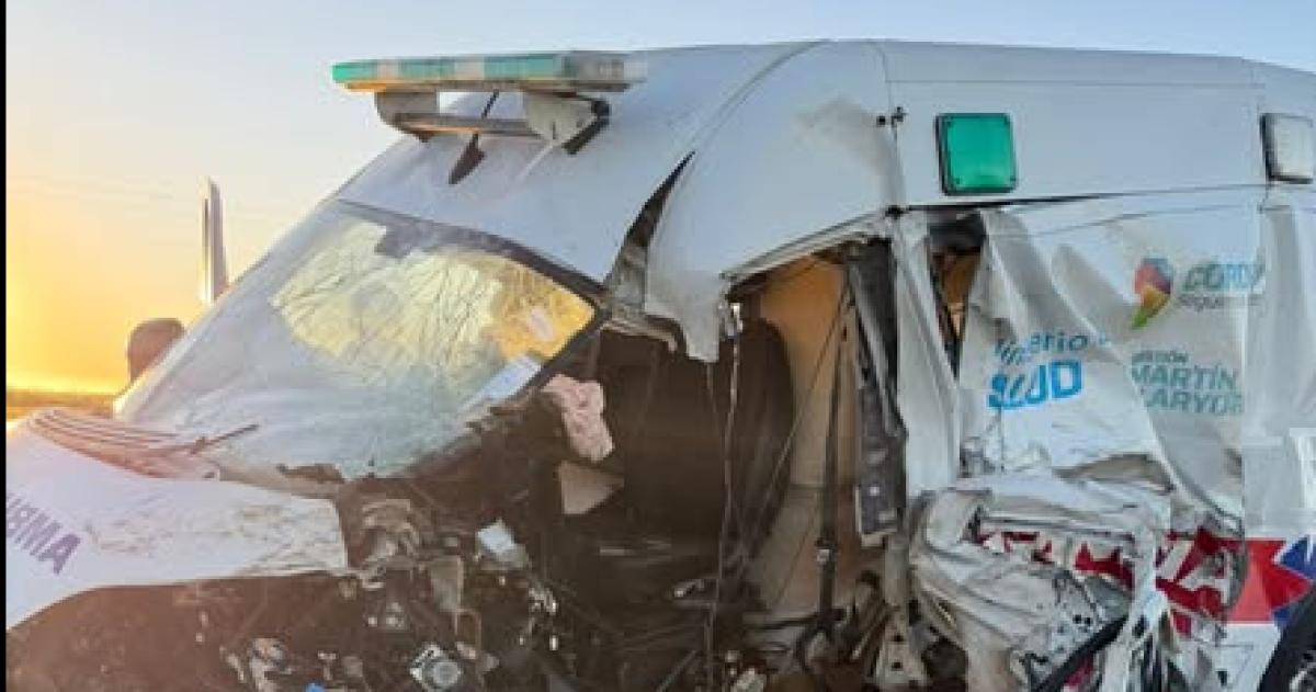 La destrucción de la ambulancia por el siniestro