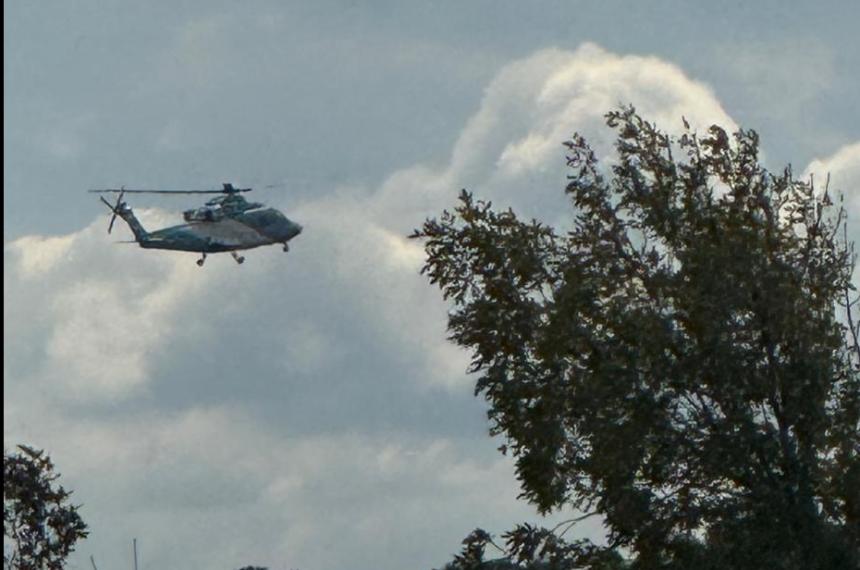 El helicóptero Presidencial en el cielo santarroseño Aterrizó en el Aeropuerto capitalino