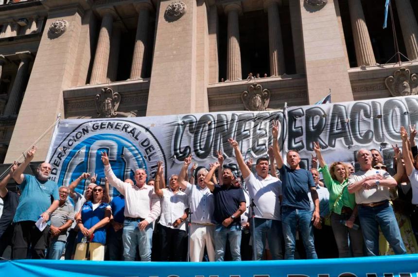 La CGT cuando manifestó en los Tribunales con la Reforma Laboral