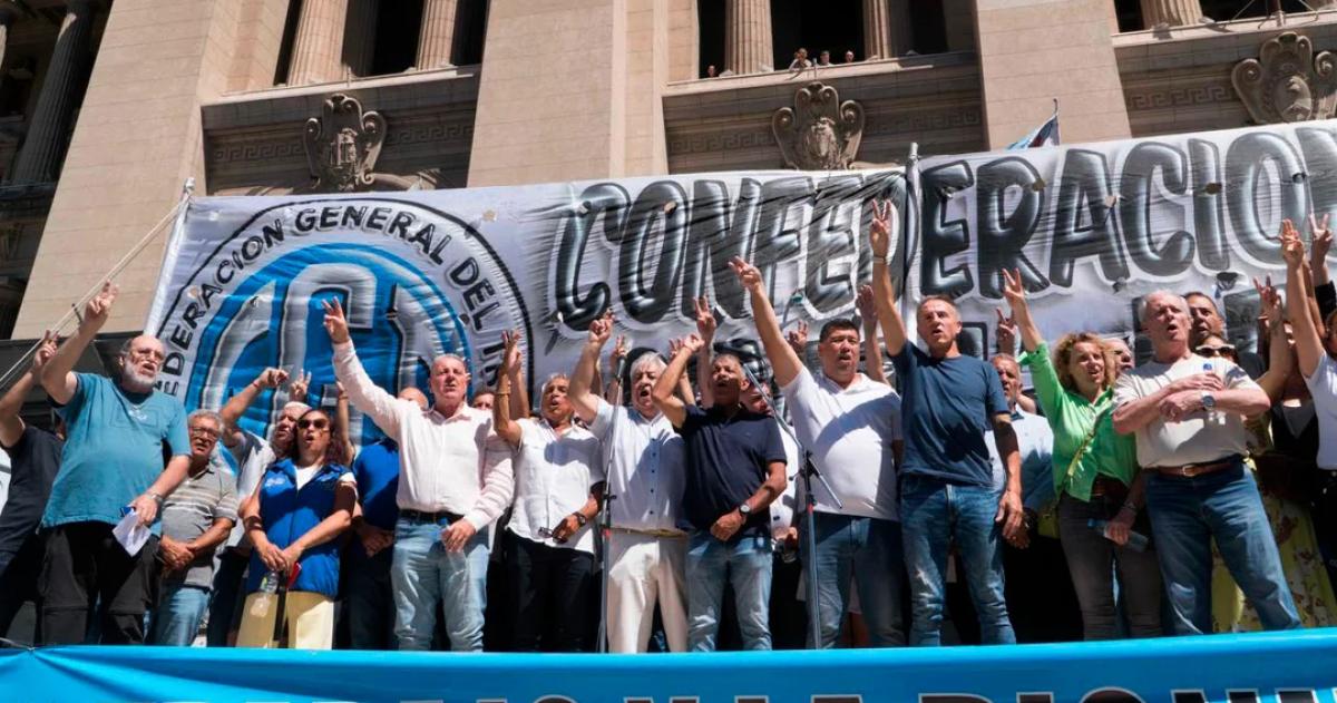 La CGT cuando manifestó en los Tribunales con la Reforma Laboral