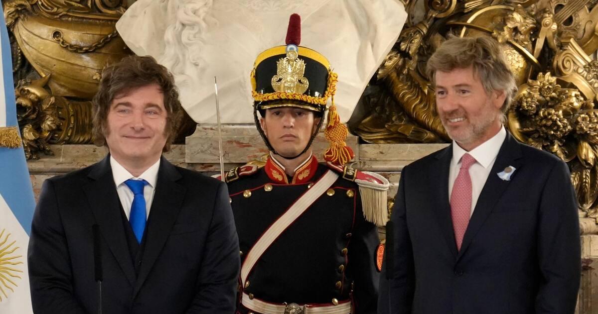 El presidente Javier Milei y el min istro de Justicia Juan Bautista Mahiques