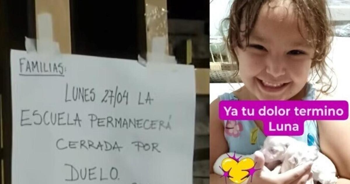 Luna Jazmín Se golpeó el viernes en el recreo y el domingo murió
