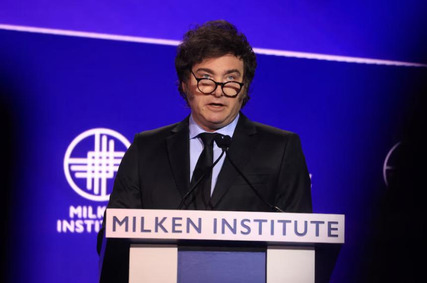Javier Milei en el Instituto Milken en 2024