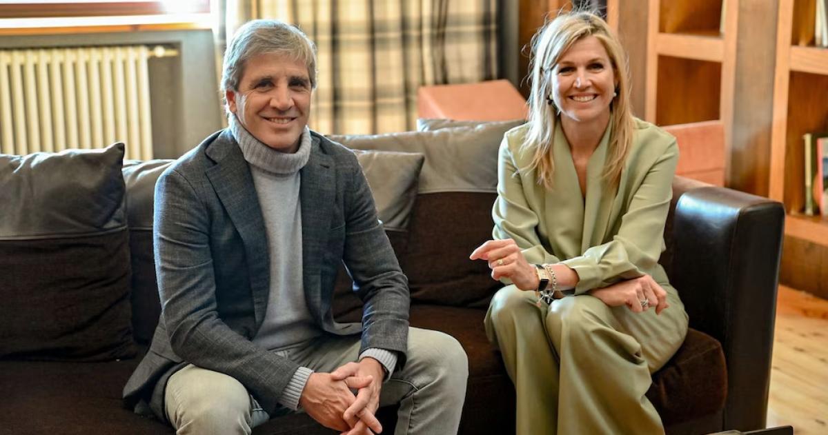 Caputo y la reina M�xima ayer en Bariloche