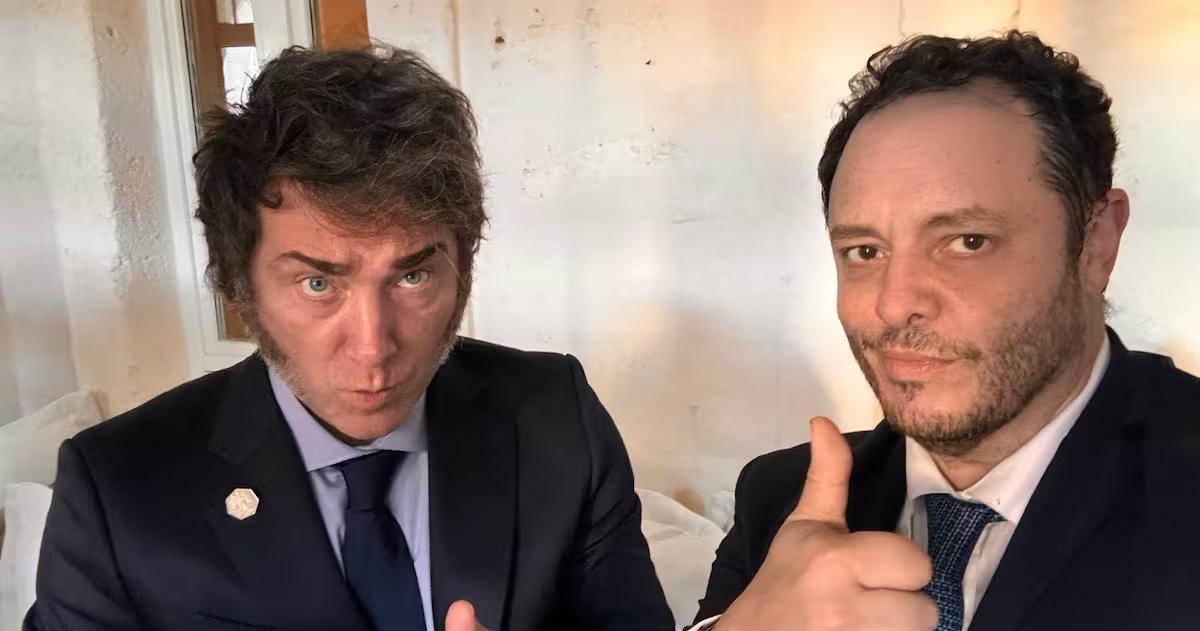 Javier Milei y el ex titular de Nucleoeléctrica Demian Reidel