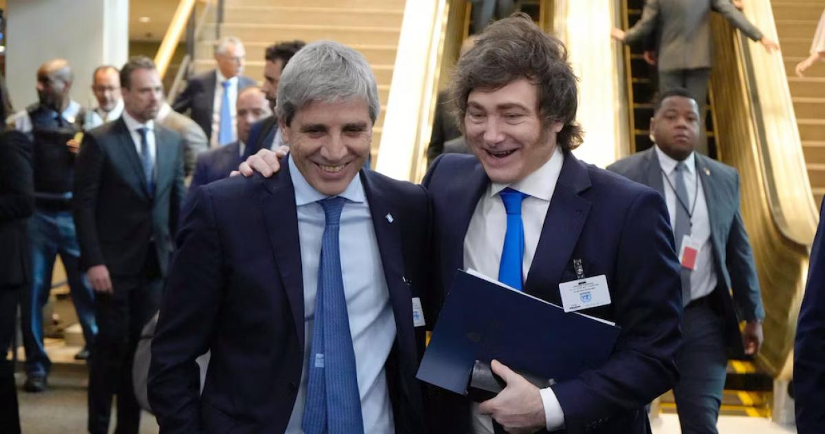 El ministro de Economía Luis Caputo integró la comitiva que acompañó al presidente Javier Milei a Estados Unidos