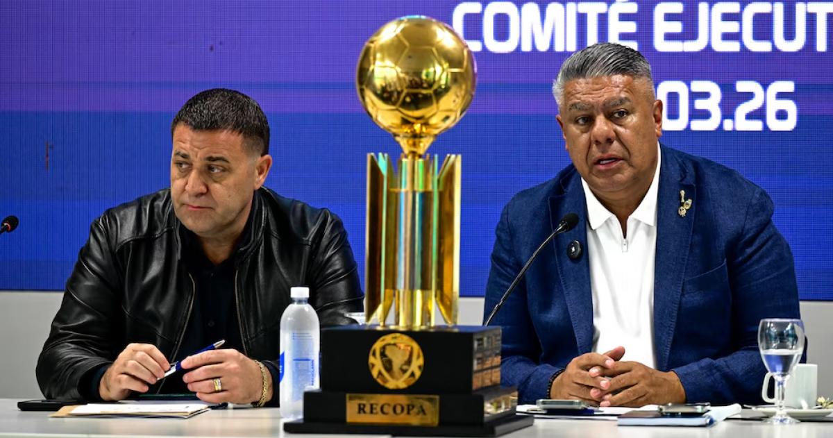 Pablo Toviggino y Claudio Tapia durante la reunión en AFA del Comité Ejecutivo de la Liga Profesional