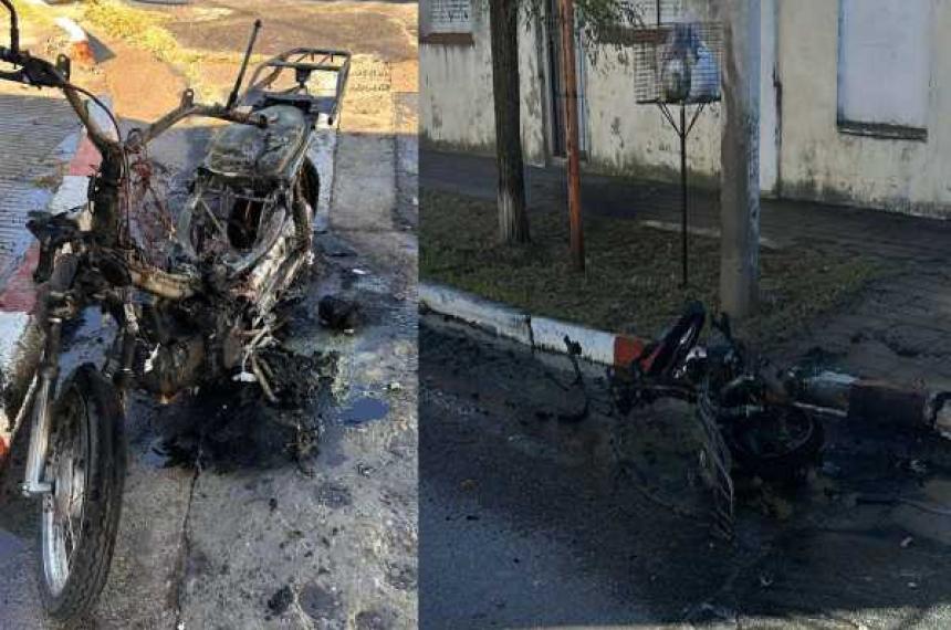 Los daños en la moto fueron totales