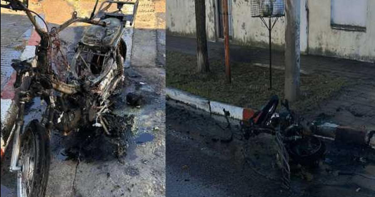 Los daños en la moto fueron totales