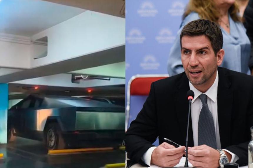 Un diputado libertario llegó al Congreso en una Tesla Cybertruck