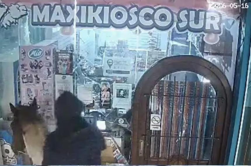 La insólita escena fue registrada por las c�maras de seguridad