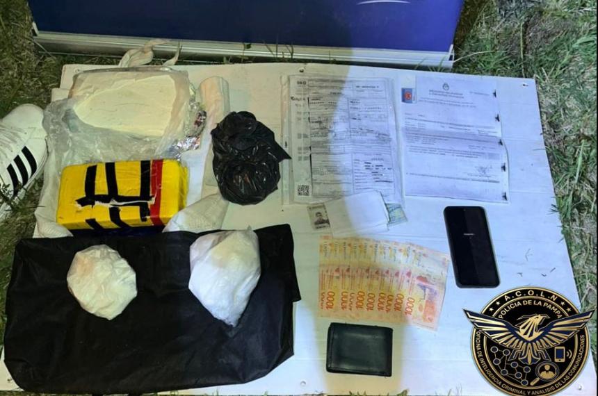 La droga secuestrada a la vera de la Ruta Provincial 70