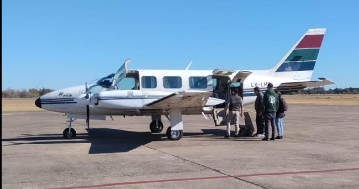 La mujer herida fue trasladada en el avión sanitario de Pico