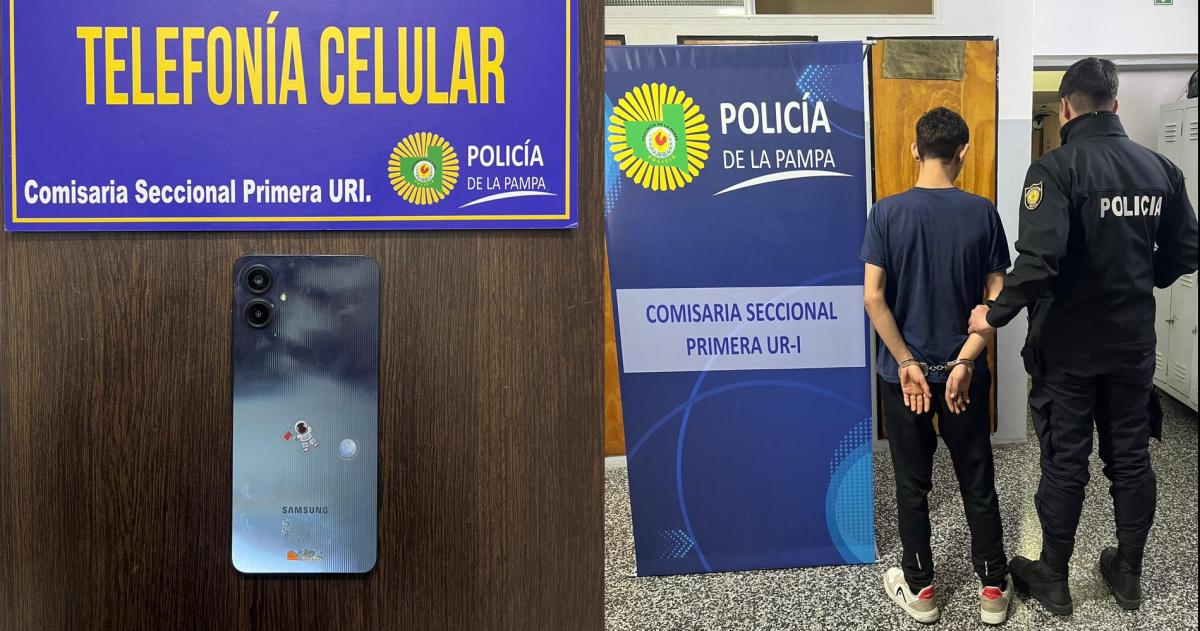 El detenido y el celular sustraído