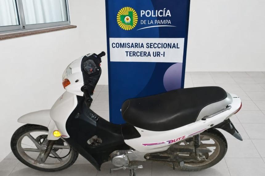 La moto fue secuestrada tras un allanamiento