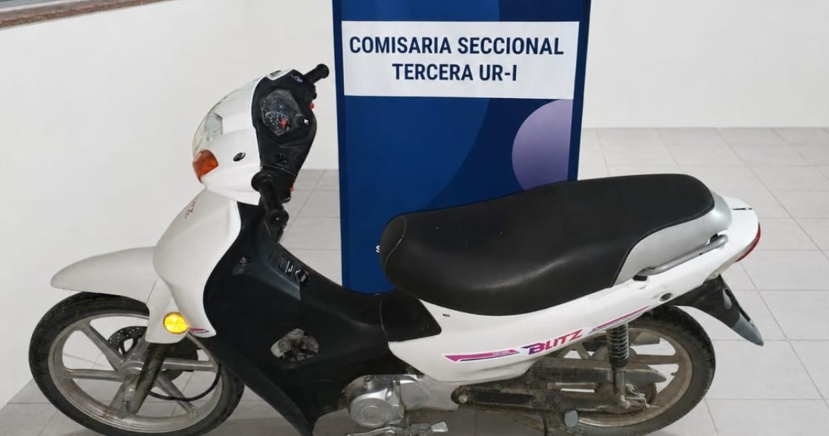 La moto fue secuestrada tras un allanamiento