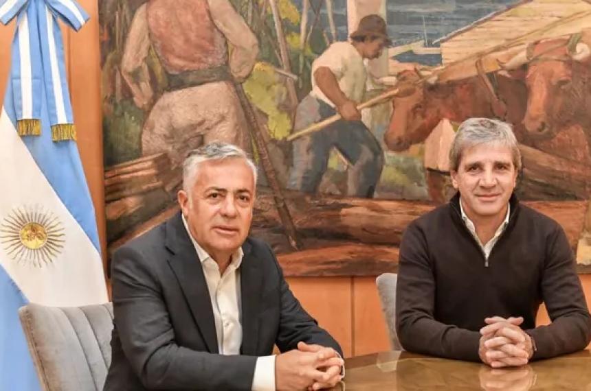 Alfredo Cornejo y Luis Caputo se reunieron la semana pasada en el ministro de Economía