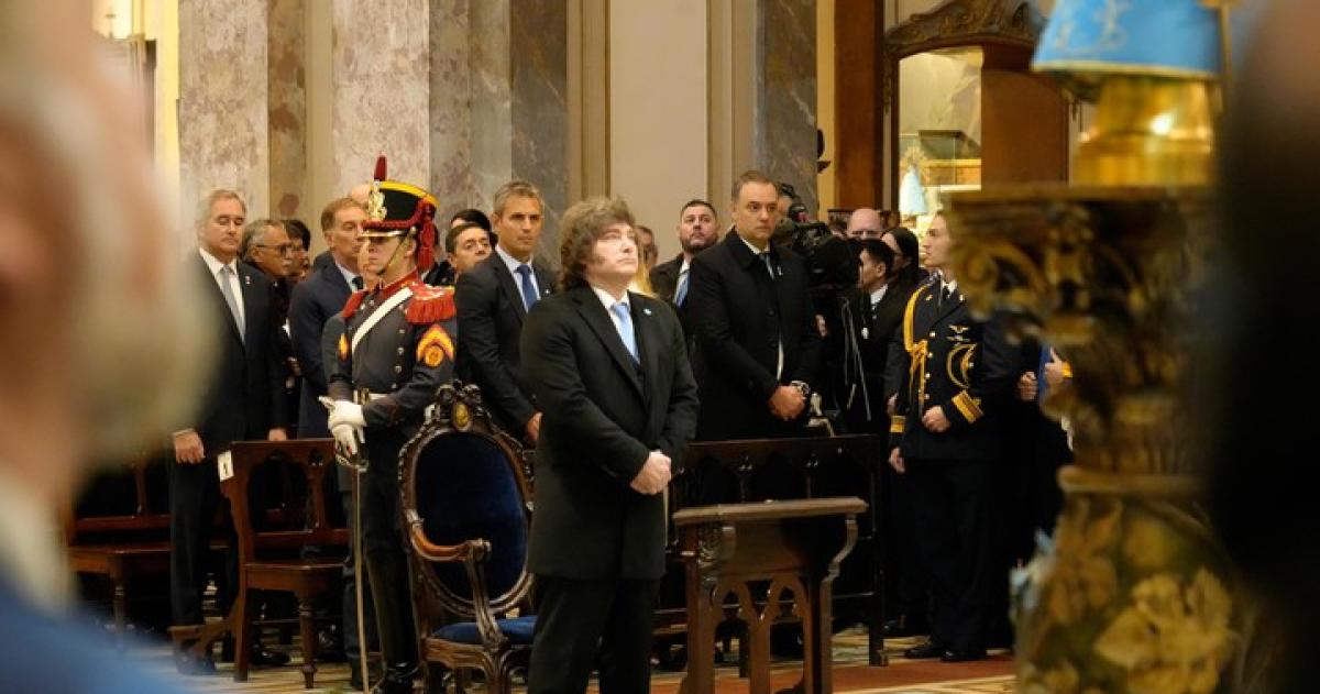El Presidente Javier Milei en el Tedeum