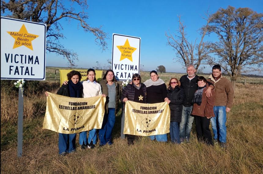 El homenaje al matrimonio víctima en la Ruta 14
