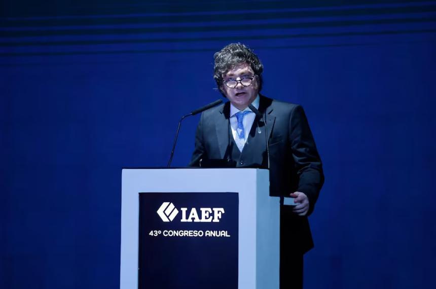 Javier Milei en el IAEF