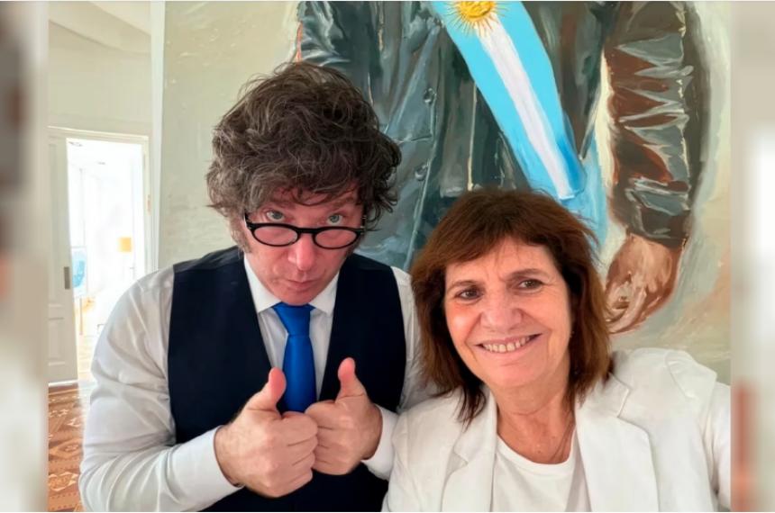 El presidente Javier Milei y la senadora Patricia Bullrich