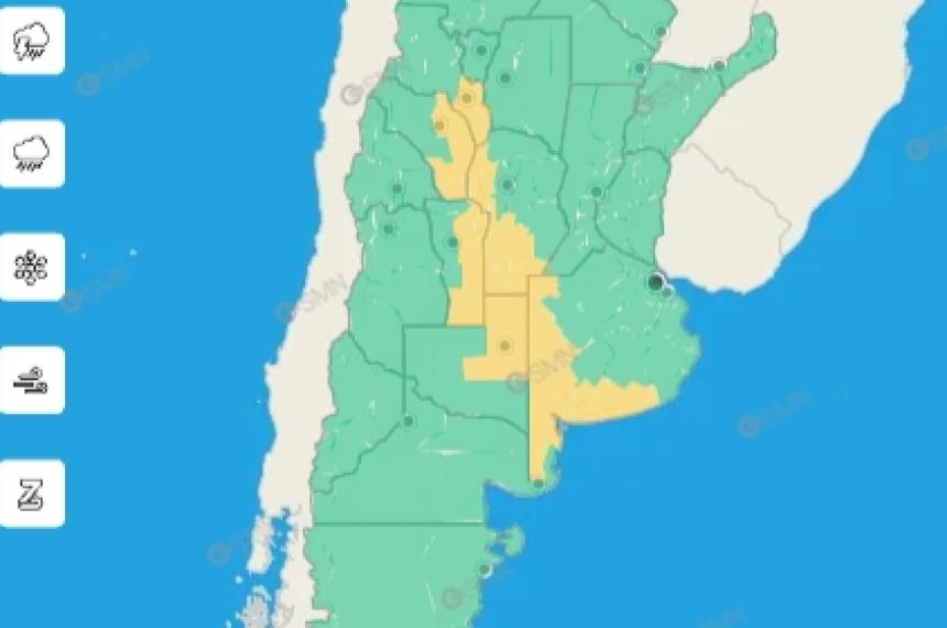 El organismo nacional lanzó un aviso amarillo por precipitaciones persistentes