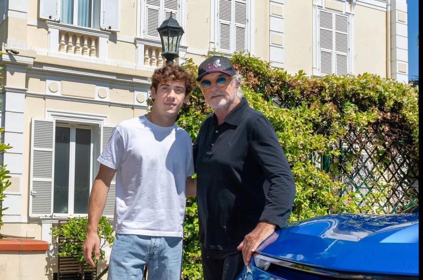 Briatore junto a Colapinto antes del primer día de actividad oficial en Mónaco