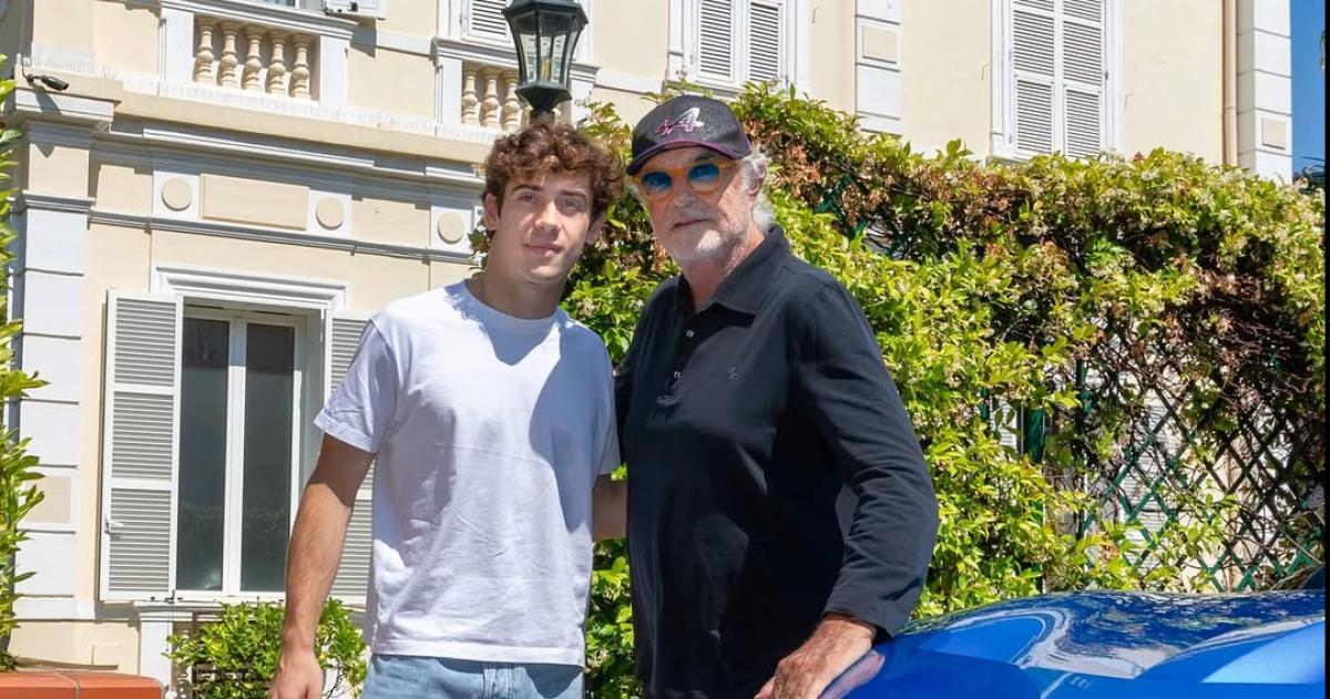 Briatore junto a Colapinto antes del primer día de actividad oficial en Mónaco