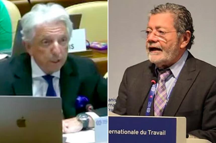 Carlos Foradori y Gerardo Martínez en un intercambio de acusaciones en sus discursos ante la Organización Internacional del Trabajo (OIT)