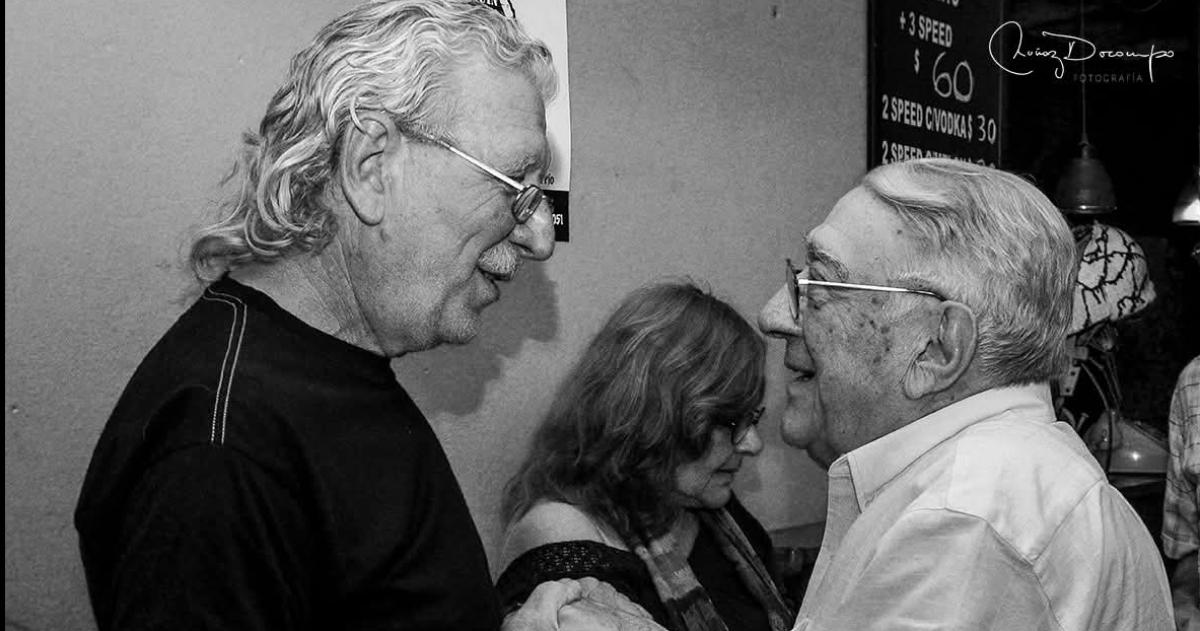 Herzel en el saludo con Edgar Morisoli