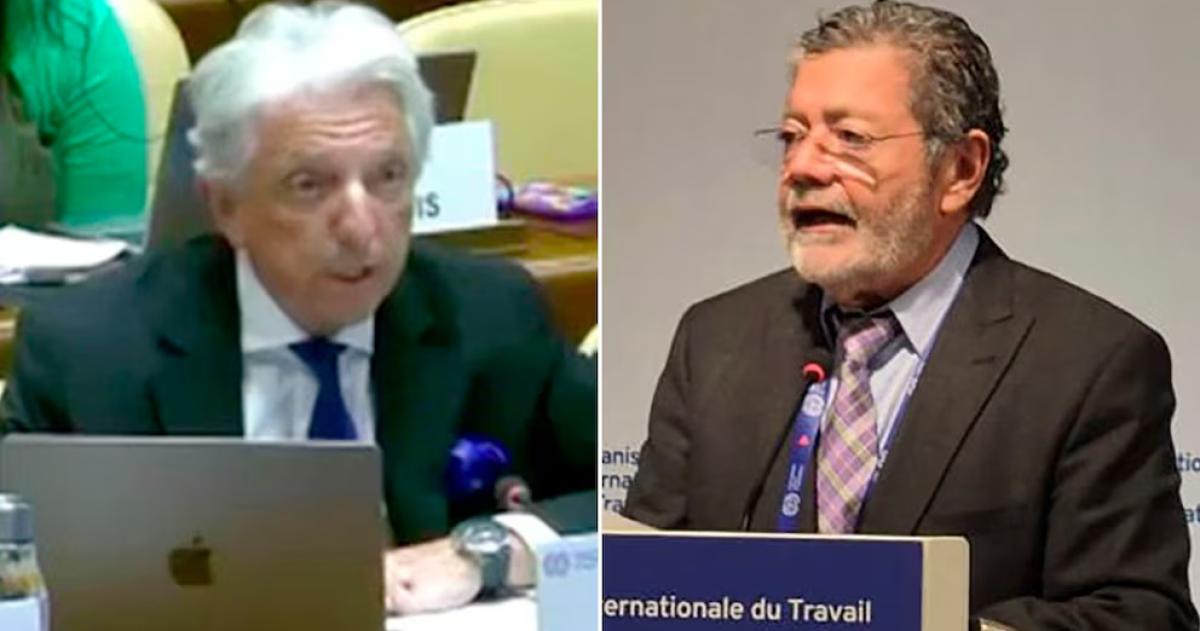 Carlos Foradori y Gerardo Martínez en un intercambio de acusaciones en sus discursos ante la Organización Internacional del Trabajo (OIT)