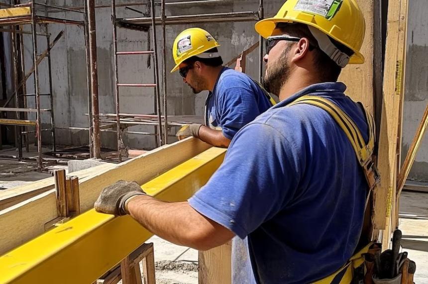 La construcción cayó 4-en-porciento- mensual en abril