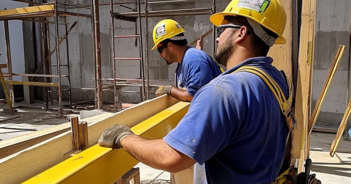 La construcción cayó 4-en-porciento- mensual en abril