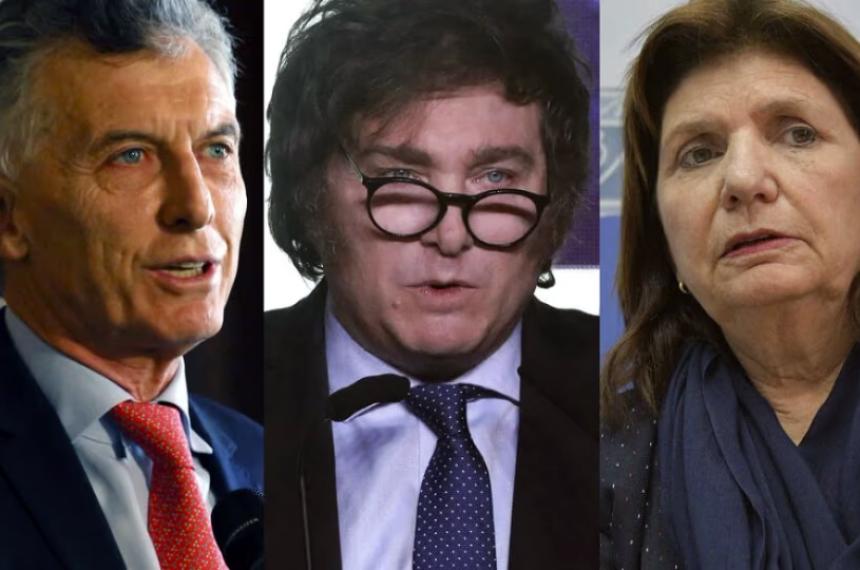 Mauricio Macri Javier Milei y Patricia Bullrich hoy enfrentados por Manuel Adorni