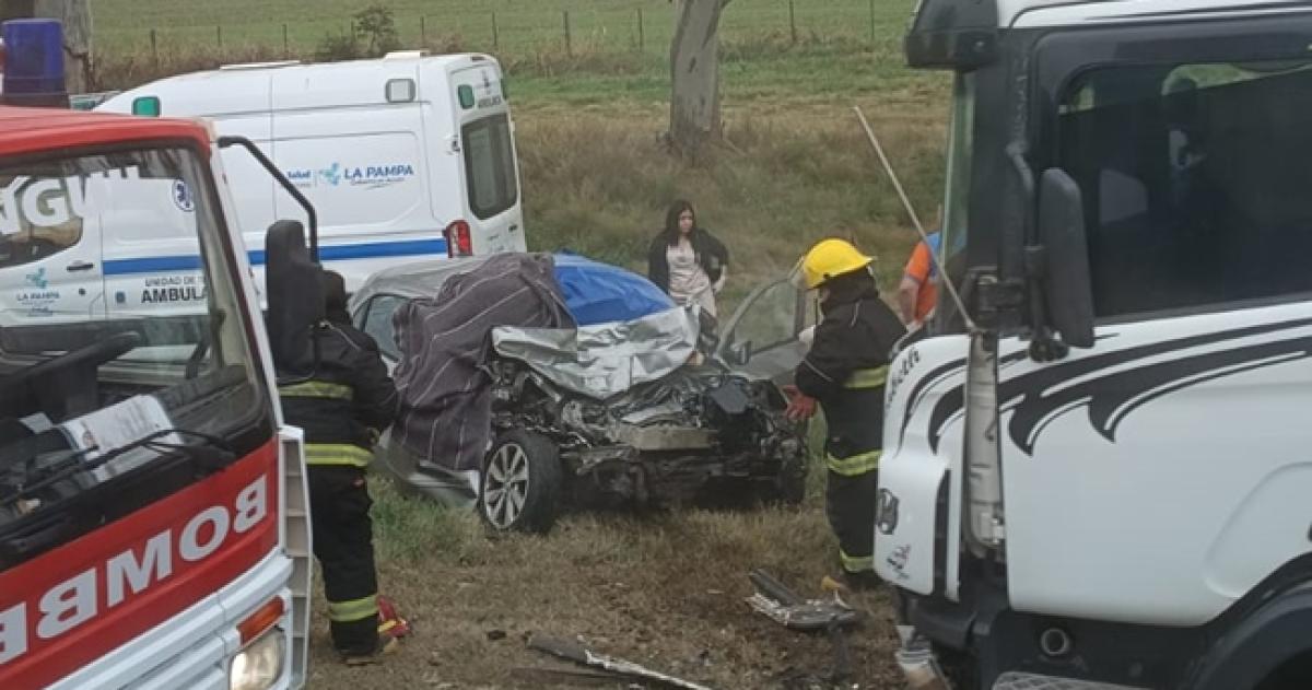 El choque se produjo a pocos metros del acceso a Anguil