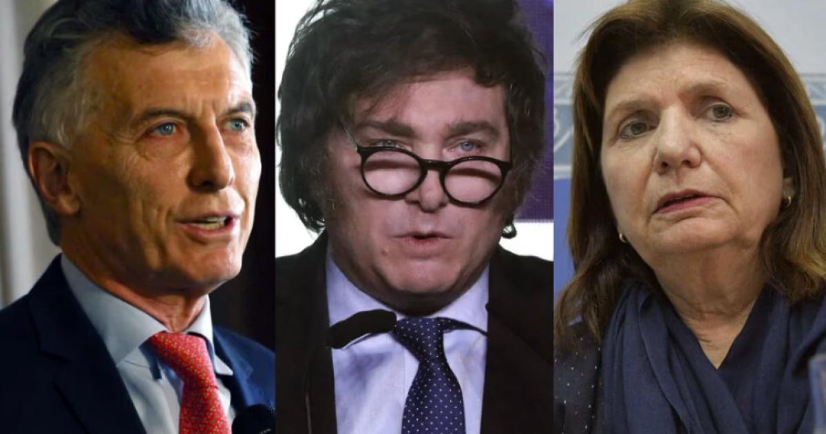Mauricio Macri Javier Milei y Patricia Bullrich hoy enfrentados por Manuel Adorni