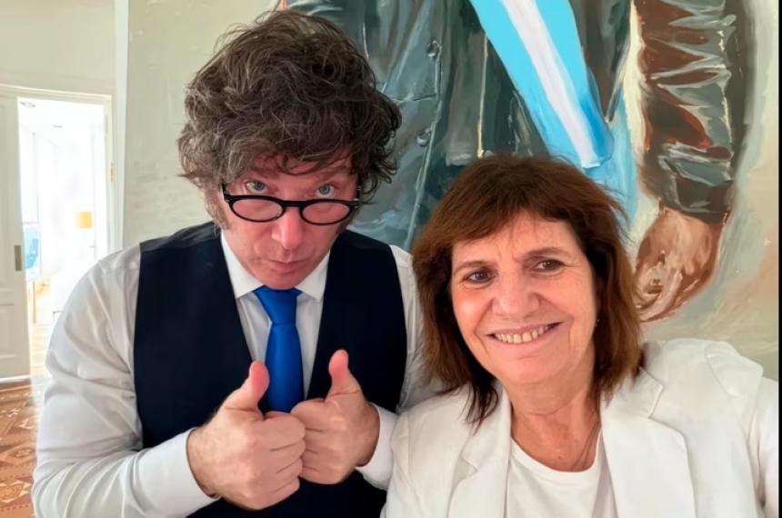 El presidente Javier Milei y la senadora Patricia Bullrich