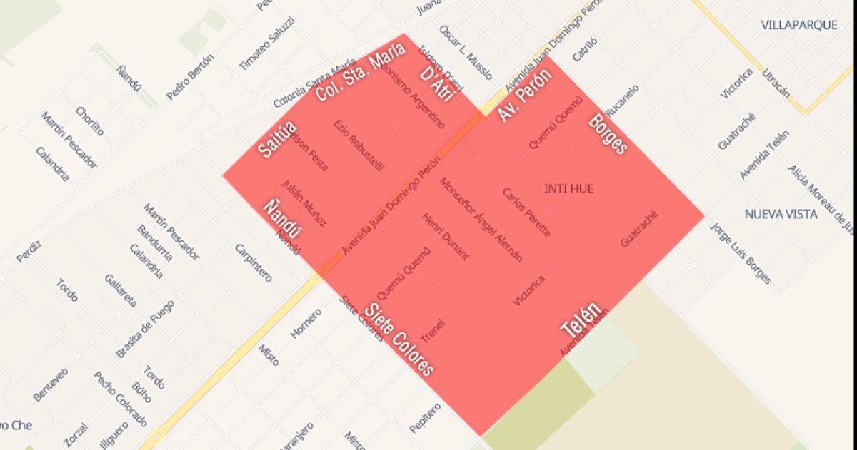 El corte ser� en la zona del barrio Inti Hué