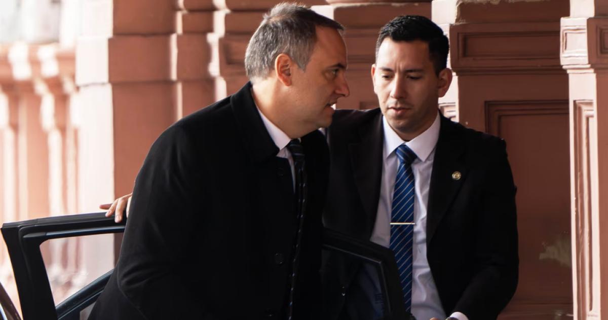 El jefe de Gabinete Manuel Adorni en Casa Rosada