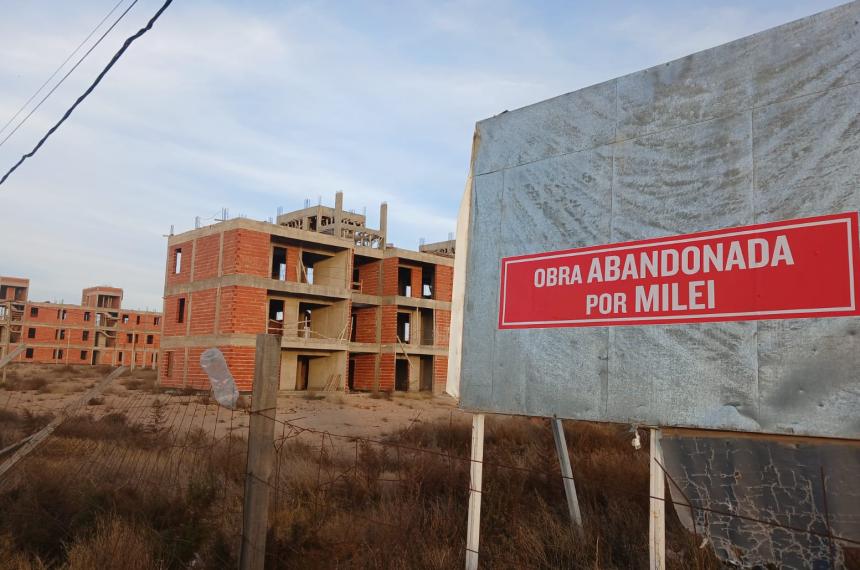 La obra del ProCrear sin terminar al este de la capital pampeana