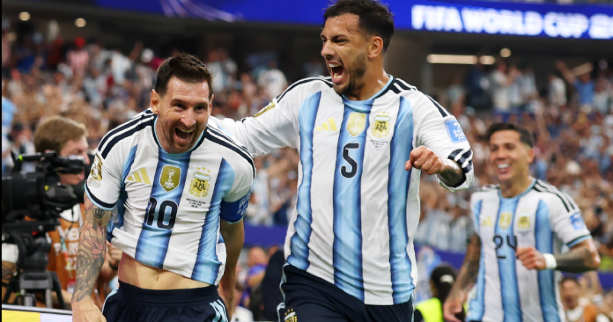 Messi con todas las ganas festeja el segundo frente a Austria