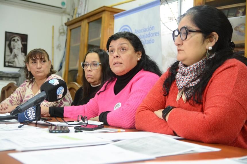 Liliana Rechimont encabezó la conferencia de prensa en ATE