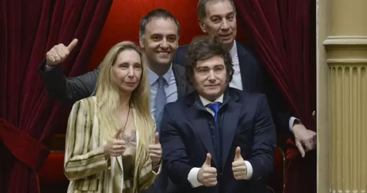 Milei Adorni Karina y Santilli juntos en otros tiempos