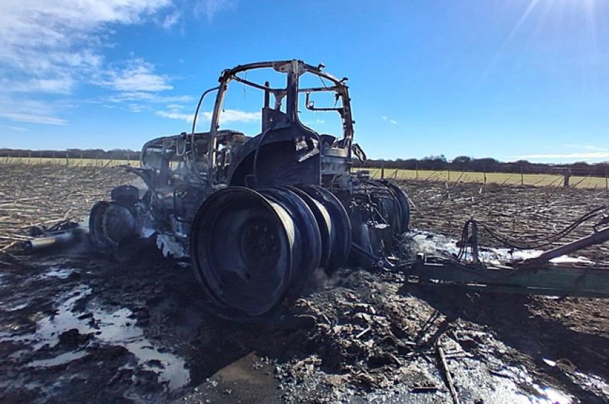 Los daños en el tractor fueron totales
