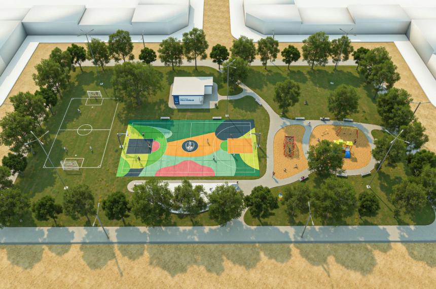 La obra es realizada por la Municipalidad de Santa Rosa