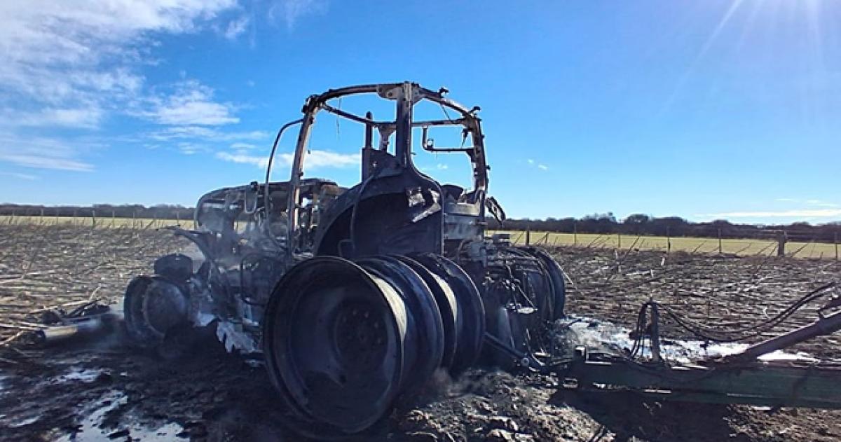 Los daños en el tractor fueron totales
