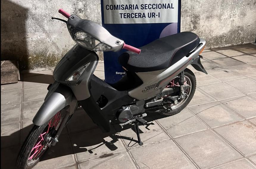 La moto recuperada por la Seccional Tercera